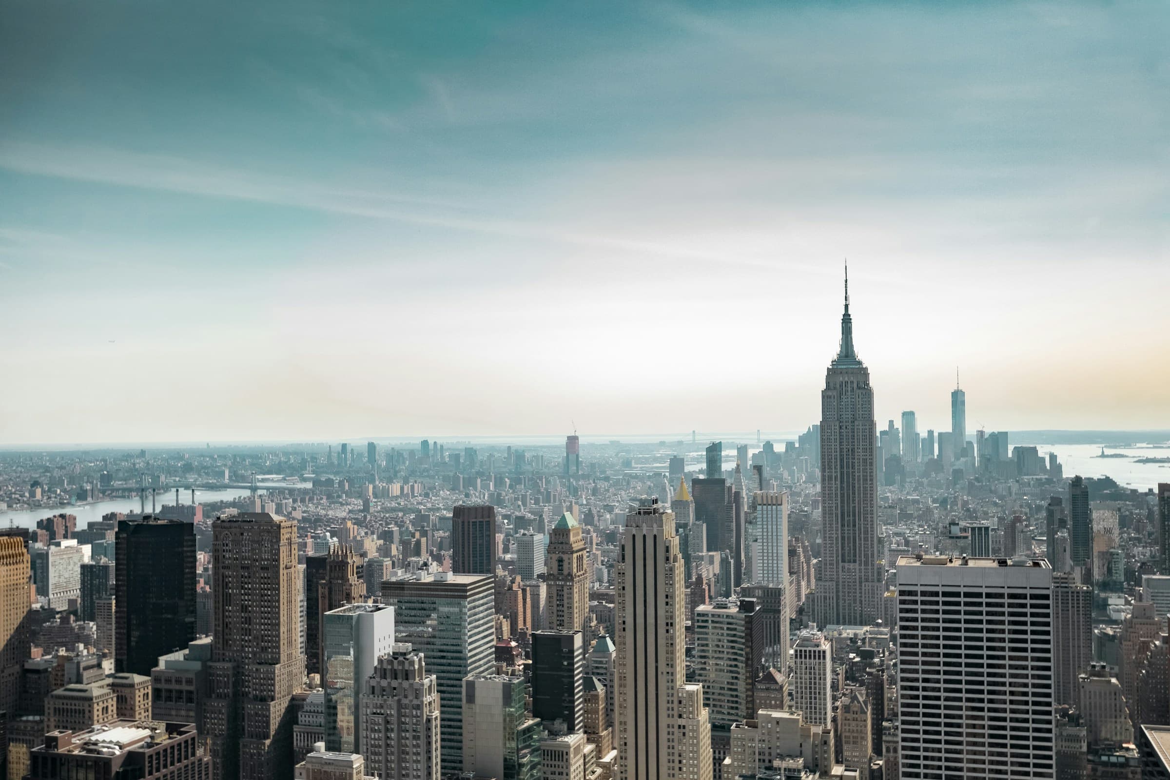 Aerial view of Midtown Manhattan and the Empire State Building